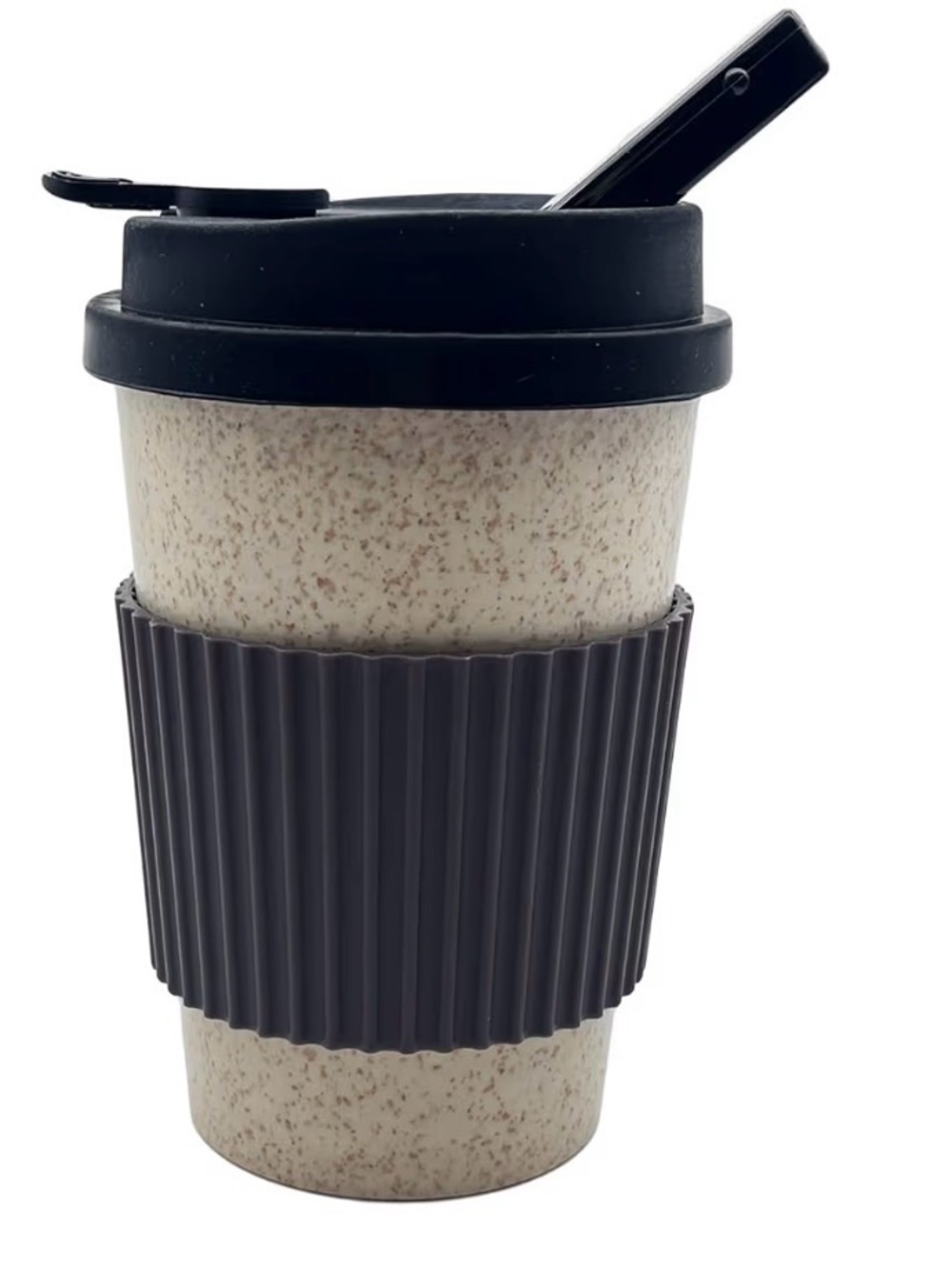 Speckled Reusable Travel Cup with Black Lid & Grip